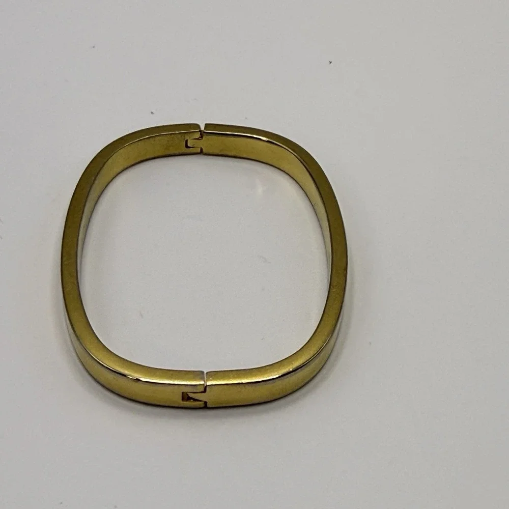 Monet Hinged Bangle Bracelet Slim Stackable Gold Tone Estate